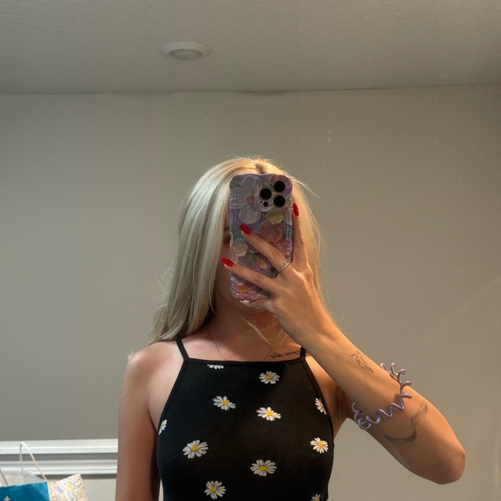 Black Floral Spaghetti Strap Top